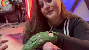 FemDom leather gloves, teasing you with denial