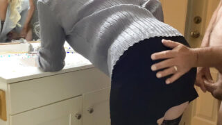 Hot girl gets her ass pounded in the bathroom