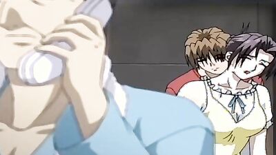 Watch this busty anime babe get her tight pussy pounded and polish that hard cock