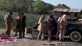 adultmemberzone - bobbi starr, dylan ryder, julia ann and natasha marley outdoor orgy