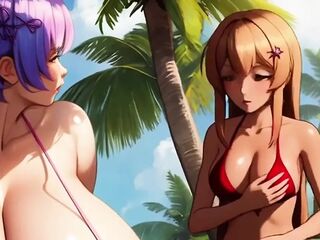Lactating Lesbos Breastfeed on the Beach