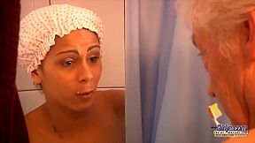 Grandpa And Maid Shower Sex Mexican