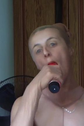A long total encasement dildo blowjob