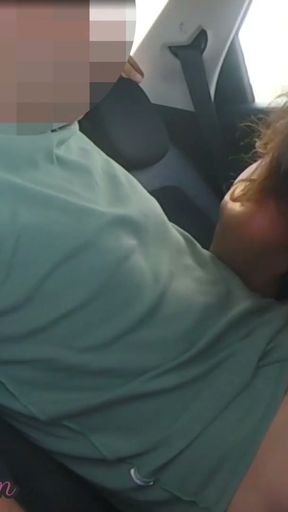 My teacher sucks her student's big cock inside the car on our way home from school until cumshot - MissCreamy   Clip 2