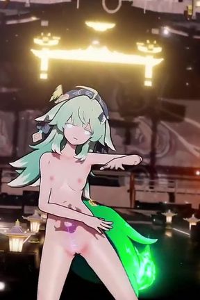 Honkai Star Rail Mmd Hit and Run Huohuo Nude Dance Hentai Mmd 3D Emerald Tail Color Edit Smixix