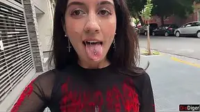 Can you Cum on my Face on First Date? - Public Cumwalk on Street