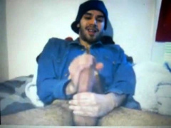 young huge dick latin shoots a hot cum load