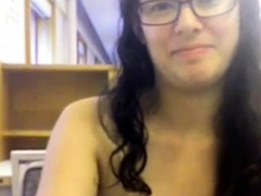 nerd getting naked in library