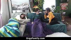 Step Sister and Step Brother Compete on Who Makes the Other One Cum First Behind Their Stepmother’s Back - Orgyfamily