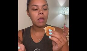 Cute ebony dirty Hotdog stuffing