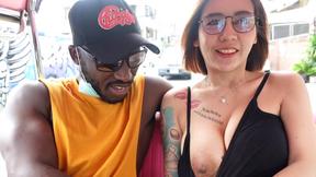 ”Big Breasted Thai MILF picked up for a dirty interracial threesome”