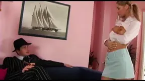 Blonde MILF gets double-teamed in wild MMF threesome