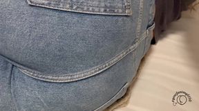 Candid BBW Jeans Farting