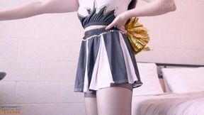 Caught my cheerleader roommate masturbating with door open -大学啦啦队室友自慰被发现
