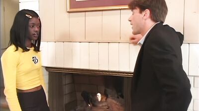 Ebony Anastasia, the filthy whore, gets her nude body fucked by old man, David Hardman