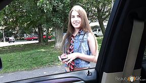 Lusty playful GF Elle Rose prefers to be fucked in the car instead of having picnic