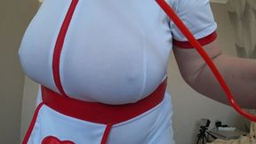 Mature nurse′s gorgeous tits shake in front of your eyes Chubby experienced one with colossal boobs knows what will help you