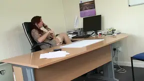 Sexy and horny redhead loves hard sex in the office