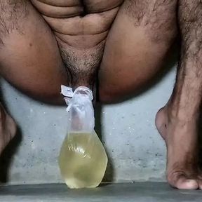 Shopper pissing drink bottom desi cock