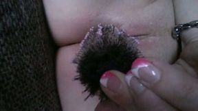 Steamy but weirdly taped vid of masturbating her wet cunt BBW
