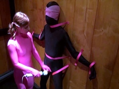 Amateur blonde gives great handjob