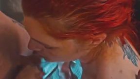 Redheaded slut gets Throat Fucked by a BWC