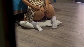 SCHOOL LATINA DESTROYS HER ASS WITH A TOY IN FRONT OF HER PERVERT STEPFATHER - AMATEUR ANAL