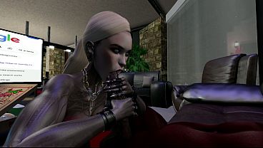 Second Life Black man fucks white woman vampire
