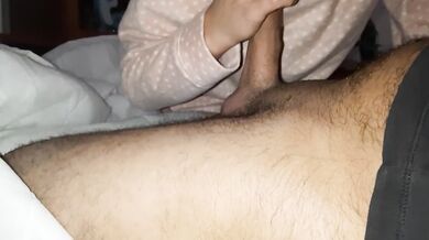 wank + blowjob = cumshot in mouth