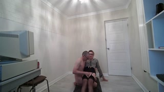Sloppy secretary gives her boss a sloppy blowjob