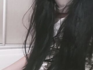 I'm peeing with my little sissy weenie and squeezing the head of my ramrod