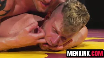 Blond jock Brian Bonds dominated and fucked after wrestling match