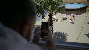 Damn HOT German MILF with big, natural breasts gets fucked by the neighbor