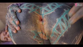 tattoo girl get ass fucked with machine - dp, gape, anal, prolapse, real orgasm - goth, punk, alt porn - zf010