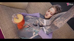 tattoo girl get ass fucked with machine - dp, gape, anal, prolapse, real orgasm - goth, punk, alt porn - zf010