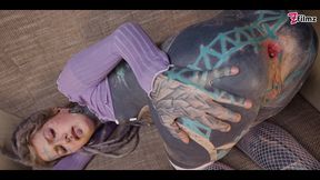 tattoo girl get ass fucked with machine - dp, gape, anal, prolapse, real orgasm - goth, punk, alt porn - zf010