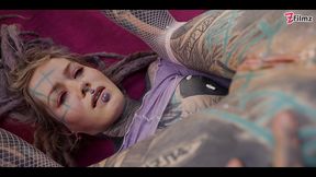 tattoo girl get ass fucked with machine - dp, gape, anal, prolapse, real orgasm - goth, punk, alt porn - zf010