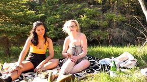 Ersties Hanna & Jin Take Things Outdoors For a Hot Lesbian Sex Session