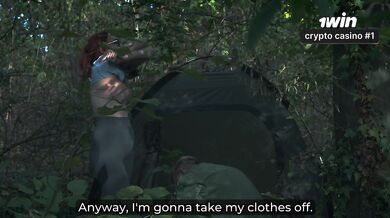 Step Mom’s Secret Masturbation in Share Tent Turns Taboo Fuck!!