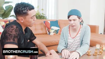 Stepbro Amone Bane gets surprised by Dakota Lovell's huge cock