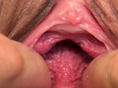 Cummy amateur pussy close up