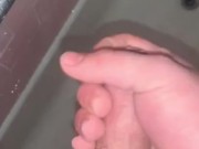 Cumshot in the shower | Uncut dick