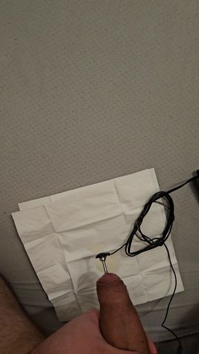 First orgasm with estim and sounding