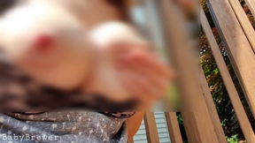 Messy Milk Tasting Facial Outdoors