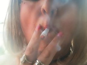 Stefanie TS Smoking a Cigarette