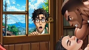 Cuckold Husband Came Home From Work Too Early and Caught His Wife Fucking the Gardener