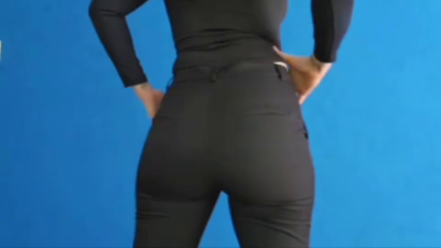 Bubble butt in tight clothes, ass teasing