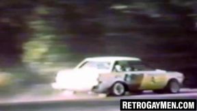 Retro bandits bare fuck outside and erupt huge loads