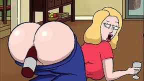 Busty cartoon MILF rides and cums in 2D Ghettoverse