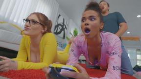 ”REALITY KINGS Hotties demanded some prick while gaming - Aria Kai, Alina Ali, Kyle Mason”